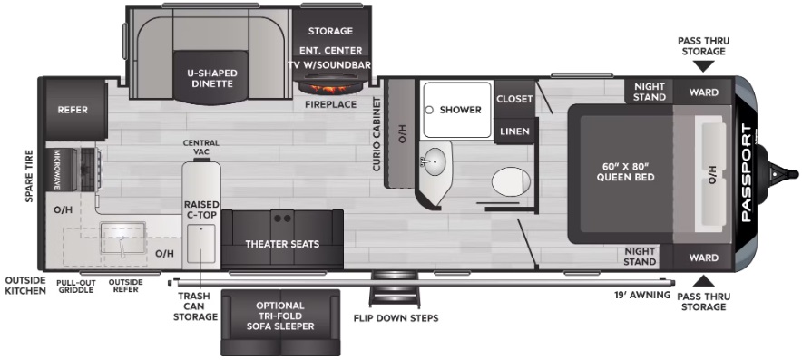 2022 KEYSTONE PASSPORT 2704RK, , floor-plans-day image number 0